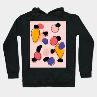 Pink Purple Yellow Black Abstract Blobs Hoodie